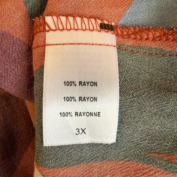 Rachel Pally Orange Print Crepe Short Sleeve Tie Back Maxi Dress in 3X - Picture 11 of 11